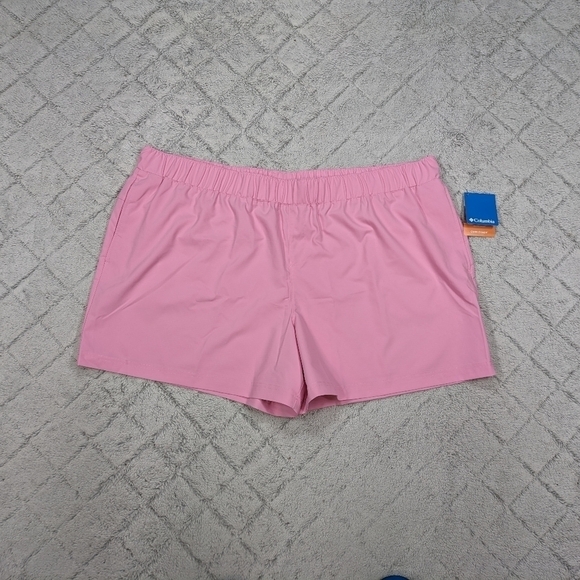 Columbia Shorts Women's 3X Pink Anytime Life Omni-Shade Polyester NEW  5" - Picture 1 of 8